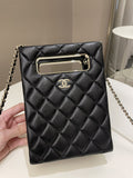 Chanel Evening Handle Chain Box Bag Black Caviar