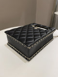 Chanel Evening Handle Chain Box Bag Black Caviar
