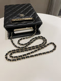 Chanel Evening Handle Chain Box Bag Black Caviar