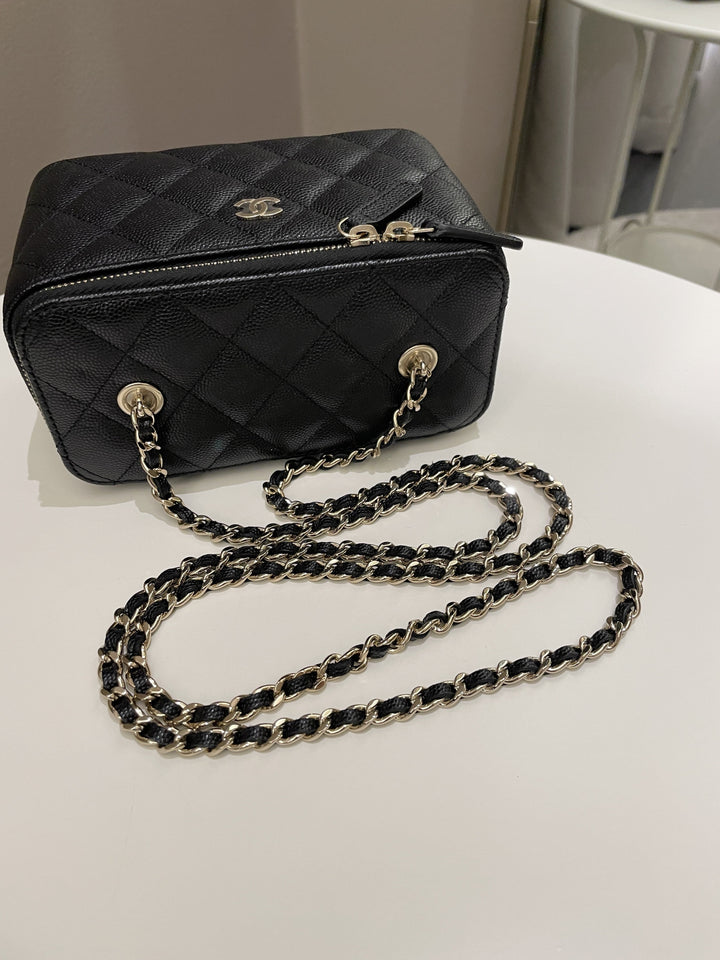 Chanel Quilted Mini Vanity Rectangular Black Caviar