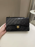 Chanel Vintage Classic Quilted Medium Double Flap Black Lambskin