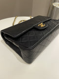 Chanel Vintage Classic Quilted Medium Double Flap Black Lambskin