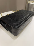Chanel Vintage Classic Quilted Medium Double Flap Black Lambskin