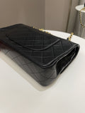 Chanel Vintage Classic Quilted Medium Double Flap Black Lambskin