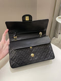 Chanel Vintage Classic Quilted Medium Double Flap Black Lambskin