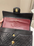 Chanel Vintage Classic Quilted Medium Double Flap Black Lambskin