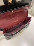 Chanel Vintage Classic Quilted Medium Double Flap Black Lambskin