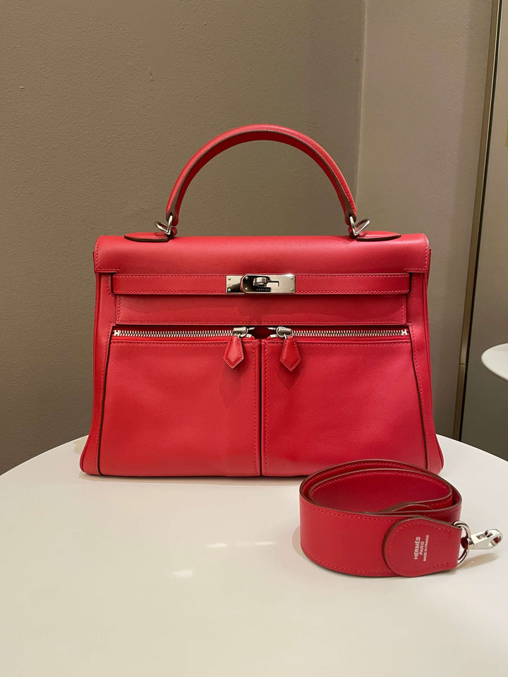 Hermes Kelly Lakis 32 Vermillion Swift