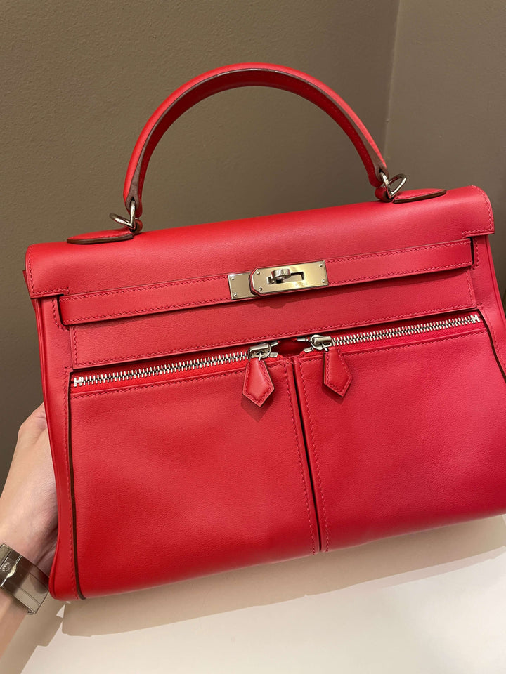 Hermes Kelly Lakis 32 Vermillion Swift