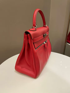 Hermes Kelly Lakis 32 Vermillion Swift