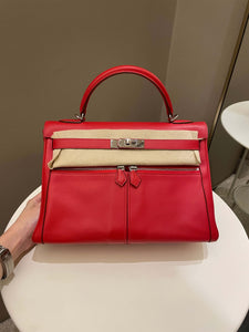 Hermes Kelly Lakis 32 Vermillion Swift