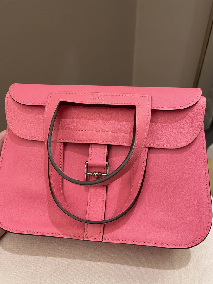 Hermes Halzan Mini 22 Rose Azalee Evercolor