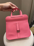 Hermes Halzan Mini 22 Rose Azalee Evercolor