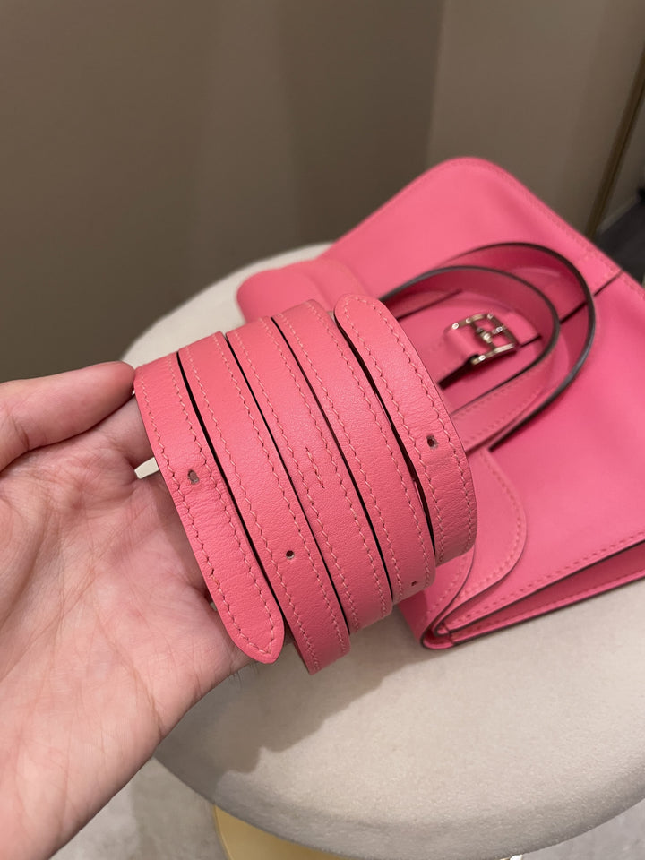 Hermes Halzan Mini 22 Rose Azalee Evercolor