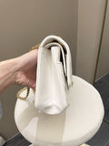 Chanel 2.55 225 Chevron Reissue Double Flap White Calfskin