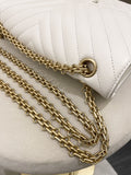 Chanel 2.55 225 Chevron Reissue Double Flap White Calfskin