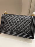 Chanel Quilted New Medium Boy Black Caviar