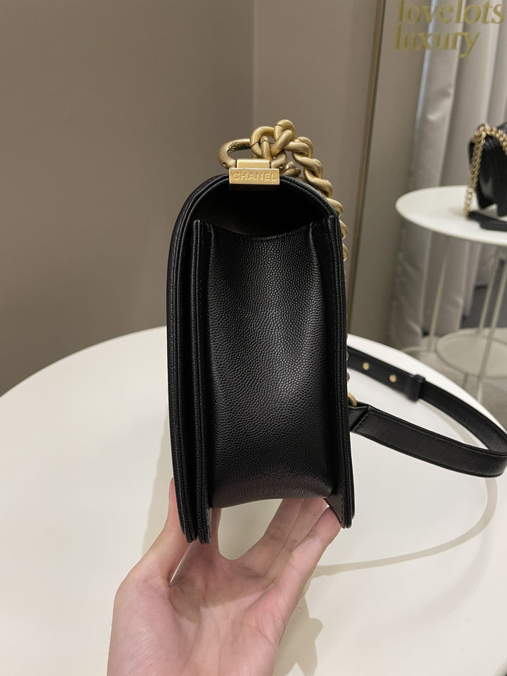 Chanel Quilted New Medium Boy Black Caviar