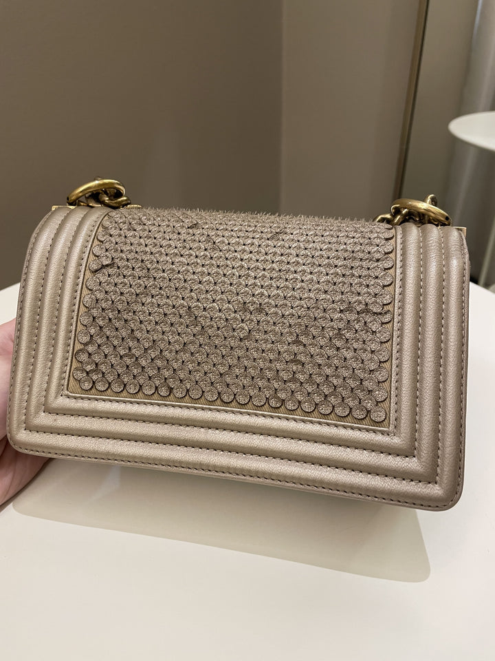 Chanel Scales Small Boy Gold Lambskin