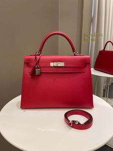 Hermes Kelly Sellier 32 Rouge Casaque Epsom