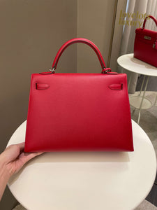 Hermes Kelly Sellier 32 Rouge Casaque Epsom