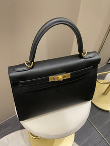 Hermes Kelly Sellier 28 Black Epsom