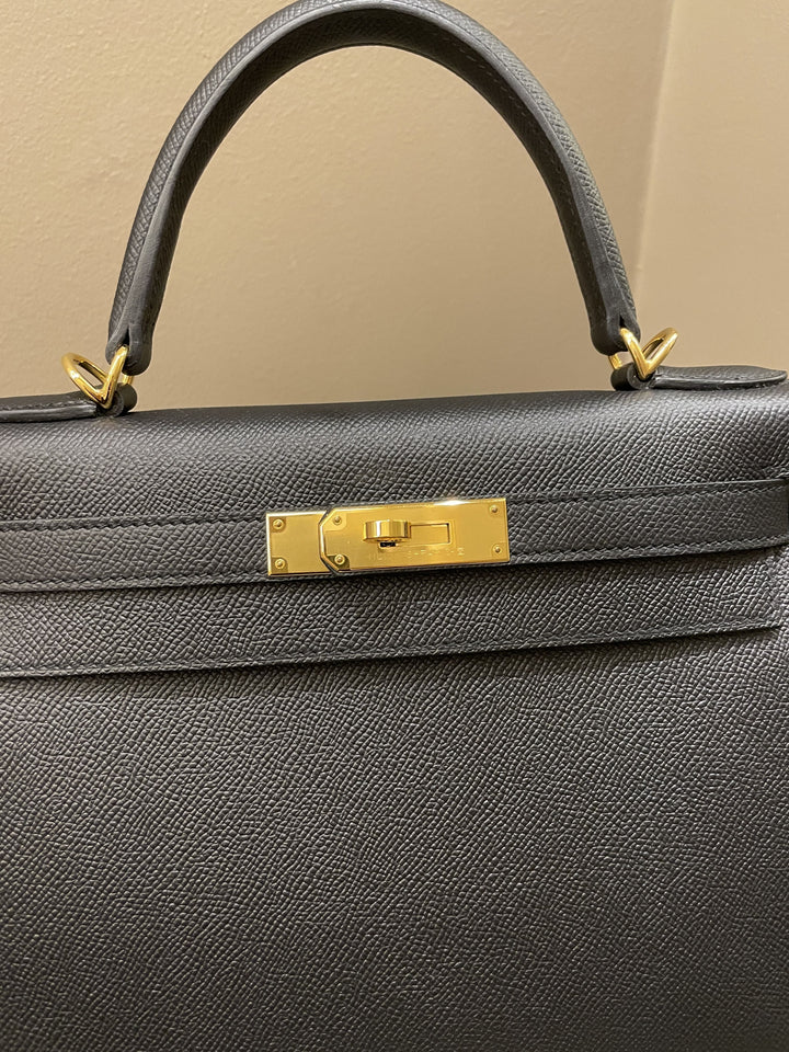 Hermes Kelly Sellier 28 Black Epsom