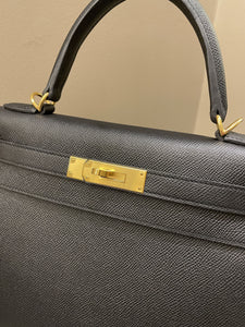 Hermes Kelly Sellier 28 Black Epsom