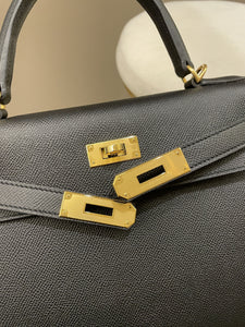 Hermes Kelly Sellier 28 Black Epsom