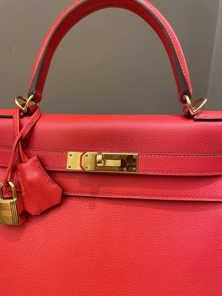 Hermes Kelly 28 Rouge Tomato Evercolor