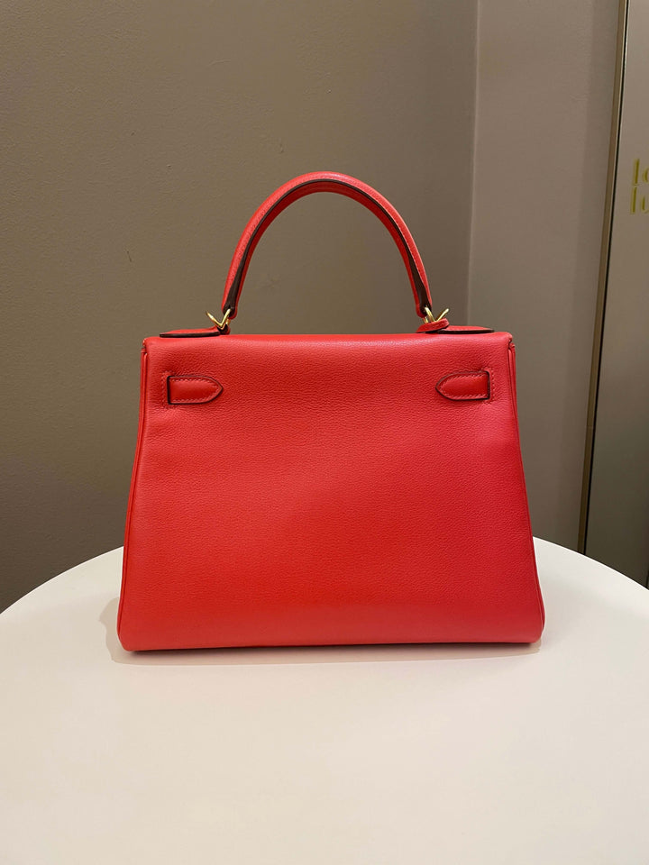 Hermes Kelly 28 Rouge Tomato Evercolor