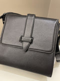 Chanel Vintage Messenger Crossbody Black Grainy Leather