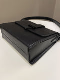 Chanel Vintage Messenger Crossbody Black Grainy Leather