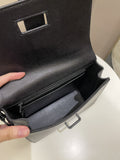 Chanel Vintage Messenger Crossbody Black Grainy Leather