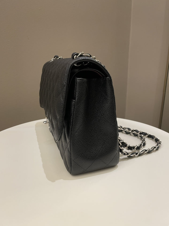 Chanel Classic Quilted Jumbo Double Flap Black Caviar