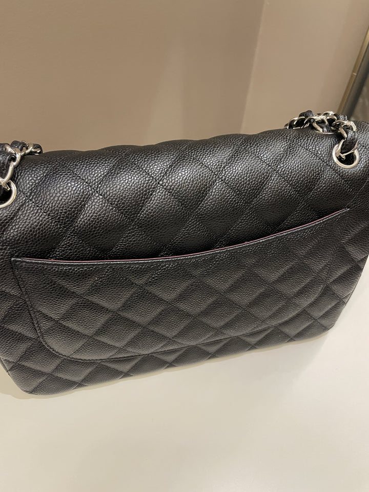 Chanel Classic Quilted Jumbo Double Flap Black Caviar