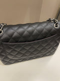Chanel Classic Quilted Jumbo Double Flap Black Caviar