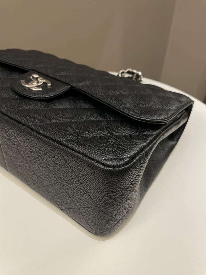 Chanel Classic Quilted Jumbo Double Flap Black Caviar