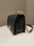 Chanel Quilted Boy Old Medium Black Caviar