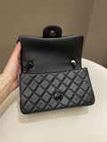 Chanel 23B Classic Quilted So Black Mini Rectangular Black Lambskin