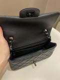 Chanel 23B Classic Quilted So Black Mini Rectangular Black Lambskin