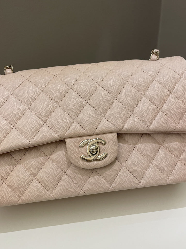 Chanel Classic Quilted Medium Double Flap Beige Caviar