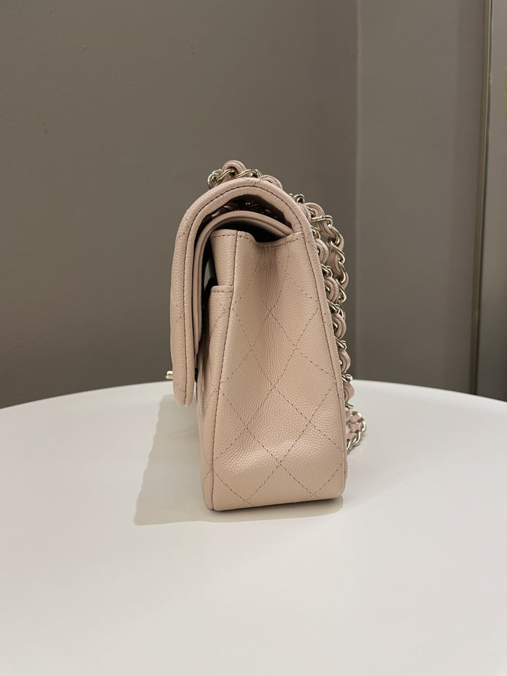 Chanel Classic Quilted Medium Double Flap Beige Caviar