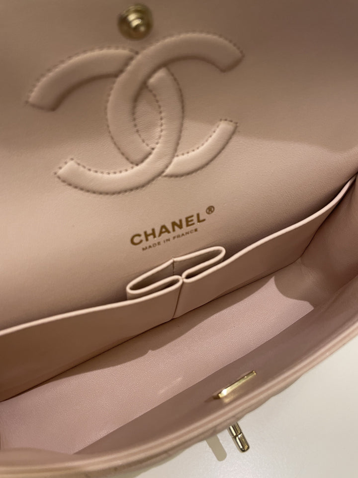 Chanel Classic Quilted Medium Double Flap Beige Caviar