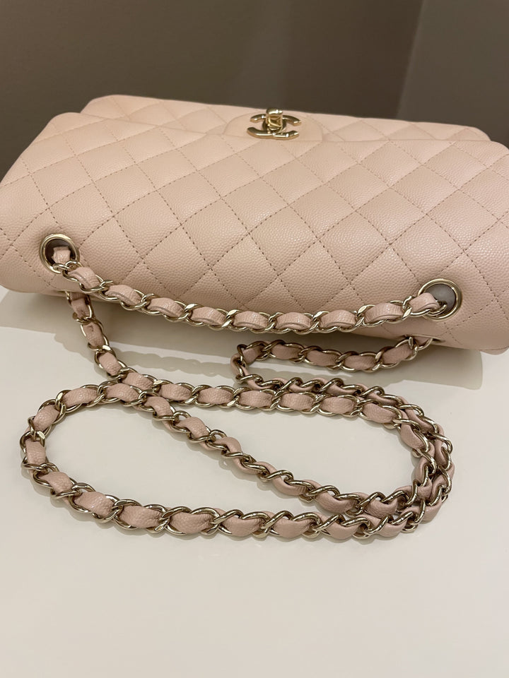 Chanel Classic Quilted Medium Double Flap Beige Caviar