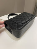 Chanel Quilted Top Handle Mini Rectangular Black Lambskin