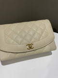 Chanel Vintage Quilted Diana Flap Bag Light Beige