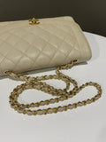 Chanel Vintage Quilted Diana Flap Bag Light Beige