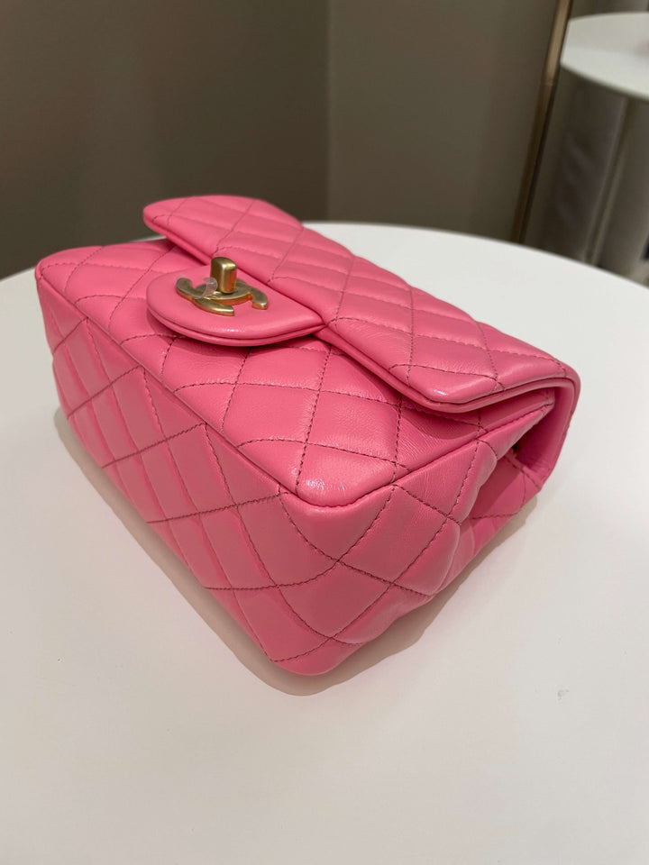 Chanel Pearl Crush Mini Square Pink Lambskin