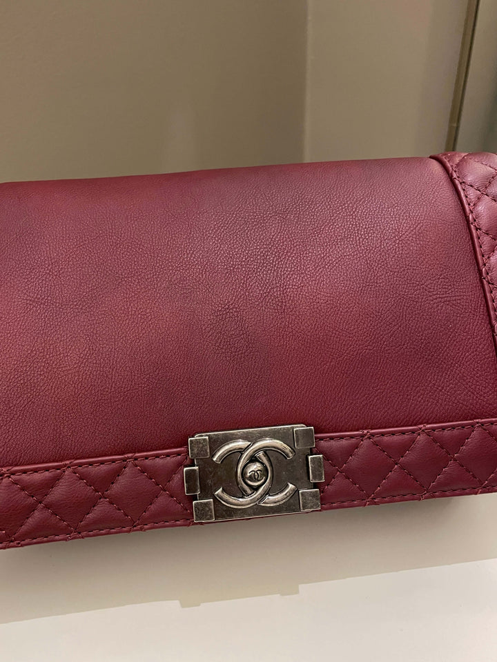 Chanel Boy Reverso Burgundy Calfskin